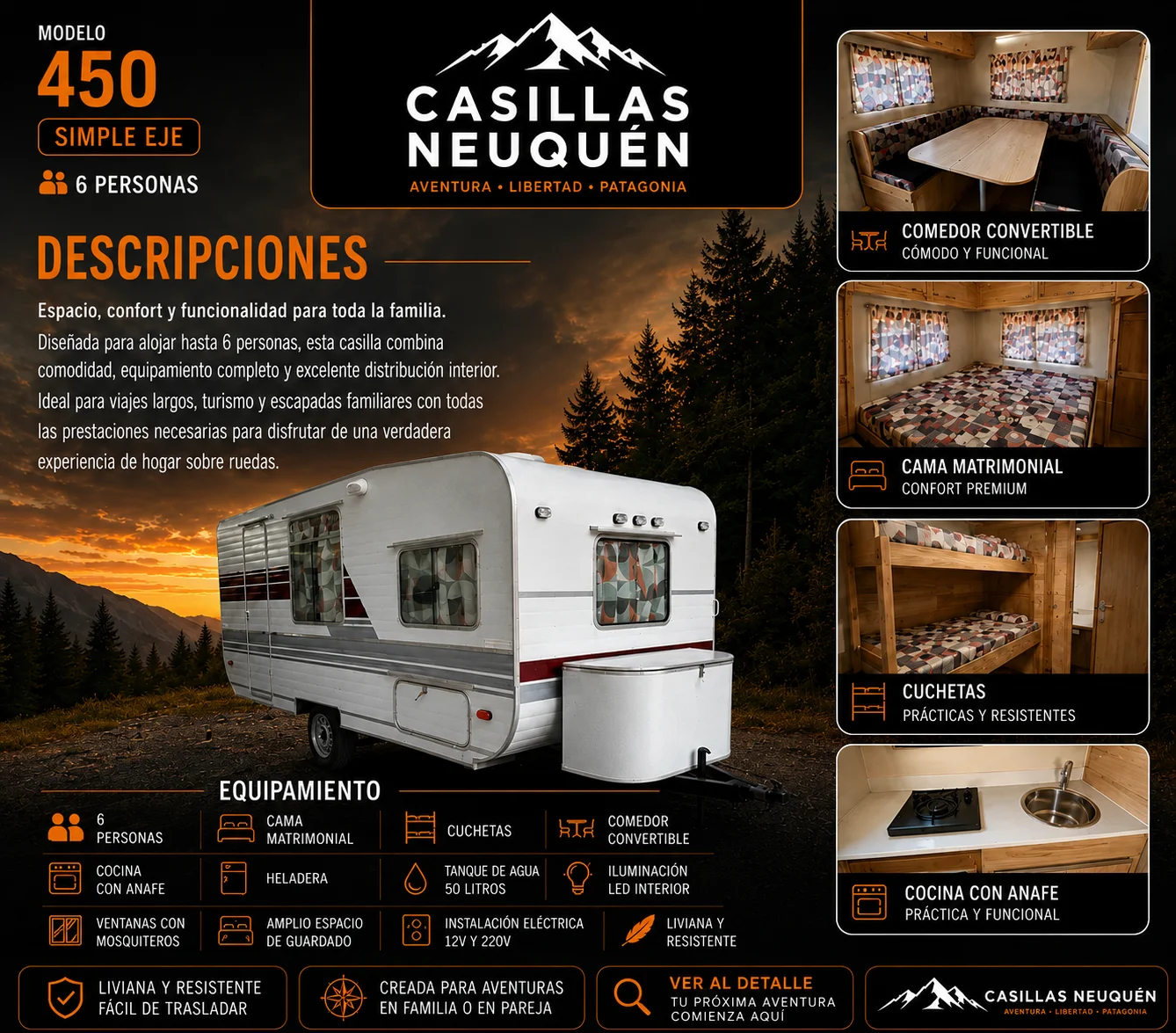 Poster Casilla 450 - Casilla rodante · 6 personas